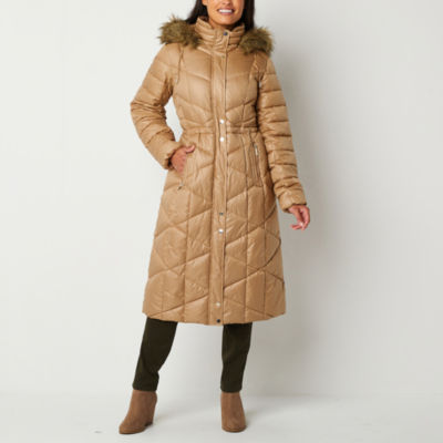 Liz claiborne hooded hotsell heavyweight faux fur coat