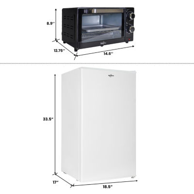 Koolatron White Flat Back Countertop Fridge/Freezer And A 1000W Convection Oven