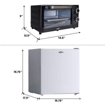 White Flat Back Countertop Fridge/Freezer And A 1000W Convection Oven