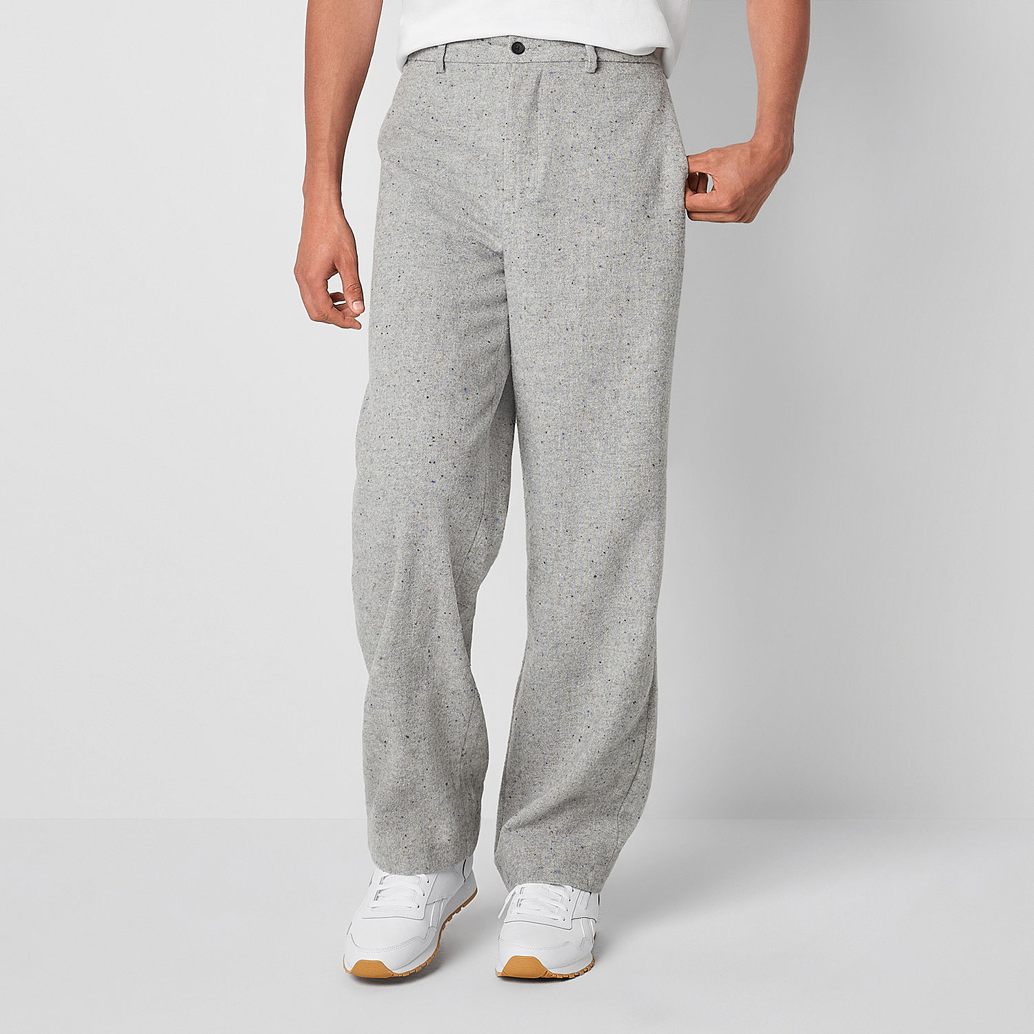JF J.Ferrar X Jason Bolden Mens Relaxed Fit Suit Pants, Color: Gray ...