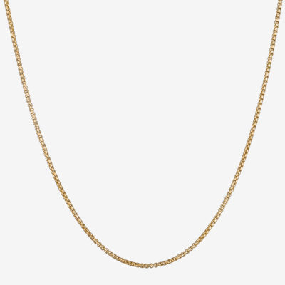 Made in Italy 14K Gold 18 Inch Hollow Box Chain Necklace