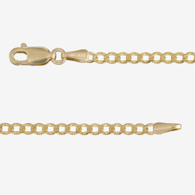 Made in Italy 14K Gold 20 Inch Solid Curb Chain Necklace