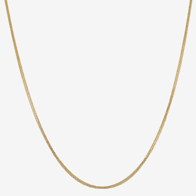 Made in Italy 14K Gold 18 Inch Solid Wheat Chain Necklace