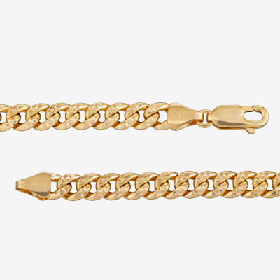 Made in Italy Mens 14K Gold 8 1/2 Inch Semisolid Curb Chain Bracelet