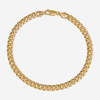 Made in Italy 14K Gold 8 1/2 Inch Semisolid Curb Chain Bracelet