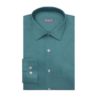 emerald green dress shirts Modern Fit Non-Iron Sateen Dress Shirt | Bellissimo | Tip Top Tailors