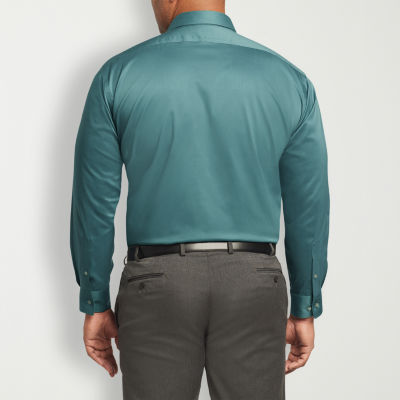 van heusen green dress shirt Van Heusen Men's Stretch Regular-Fit Dress Shirt - Spring Green