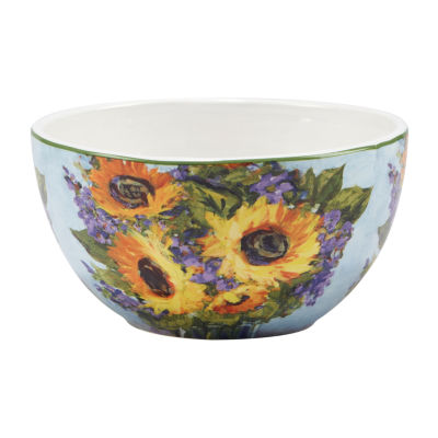 Certified International Sunflower Bouquet 4-pc. Earthenware Ice Cream Bowl