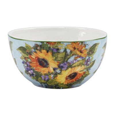 Certified International Sunflower Bouquet 4-pc. Earthenware Ice Cream Bowl