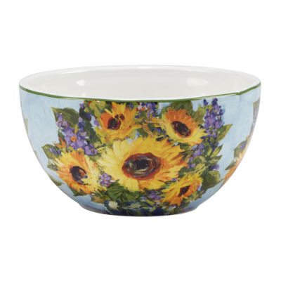 Certified International Sunflower Bouquet 4-pc. Earthenware Ice Cream Bowl