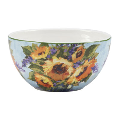 Certified International Sunflower Bouquet 4-pc. Earthenware Ice Cream Bowl