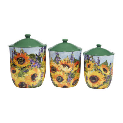 Certified International Sunflower Bouquet 3-pc. Canister