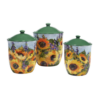 Certified International Sunflower Bouquet 3-pc. Canister