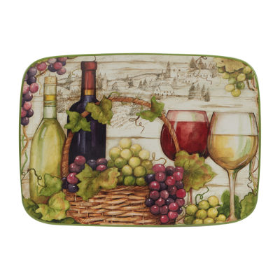 Certified International Meadow Brook Vineyard Rectangle Serving Platter