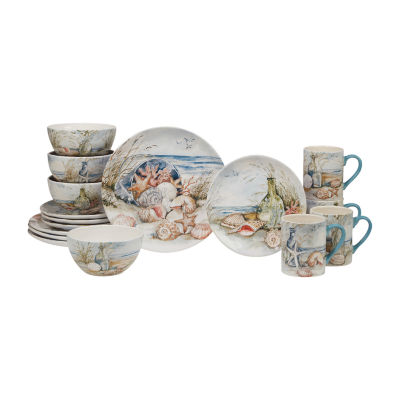 Certified International Coastal Landscape 16-pc. Earthenware Dinnerware Set