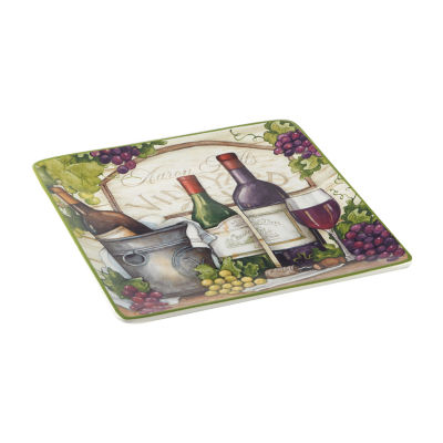 Certified International Meadow Brook Vineyard Square Serving Platter