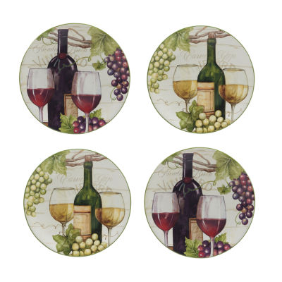 Certified International Meadow Brook Vineyard 4-pc. Earthenware Salad Plate