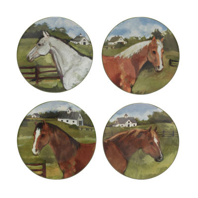 Certified International York Stables 4-pc. Earthenware Salad Plate