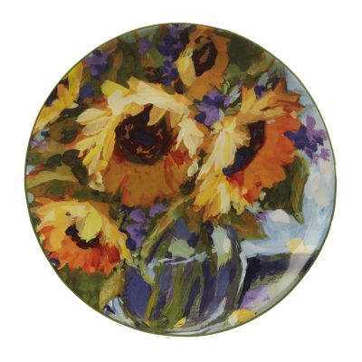 Certified International Sunflower Bouquet 4-pc. Earthenware Salad Plate