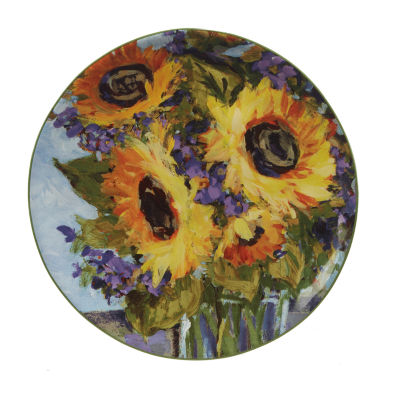 Certified International Sunflower Bouquet 4-pc. Earthenware Salad Plate