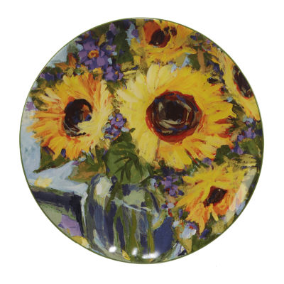 Certified International Sunflower Bouquet 4-pc. Earthenware Salad Plate
