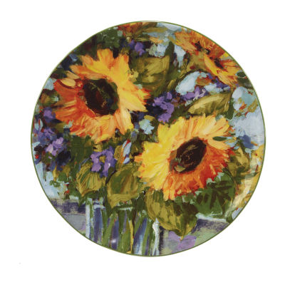 Certified International Sunflower Bouquet 4-pc. Earthenware Salad Plate