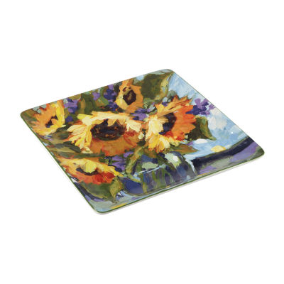 Certified International Sunflower Bouquet Square Serving Platter