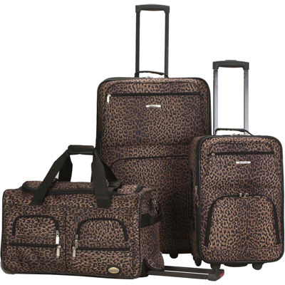 Rockland Spectra Pink Animal Print 3-pc. Softside Luggage Set