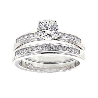 DiamonArt® Cubic Zirconia Sterling Silver Bridal Ring Set JCPenney