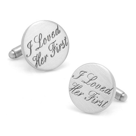 I Loved Her First Cuff Links, One Size, Silver