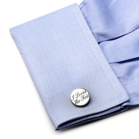 I Loved Her First Cuff Links, One Size, Silver