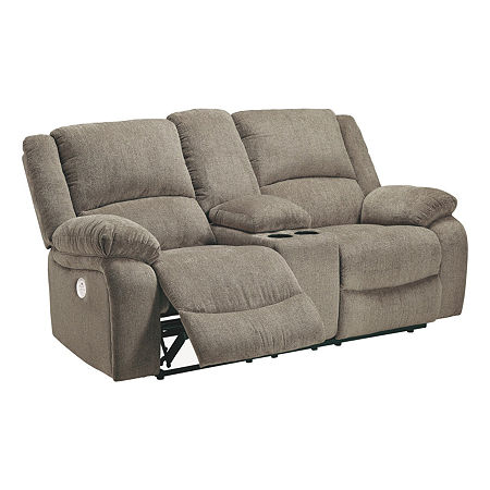 Signature Design By Ashley Dryden Pad-Arm Power Recline Loveseat, One Size, Gray