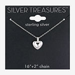 Silver Treasures Sterling Silver 16 Inch Cable Heart Pendant Necklace