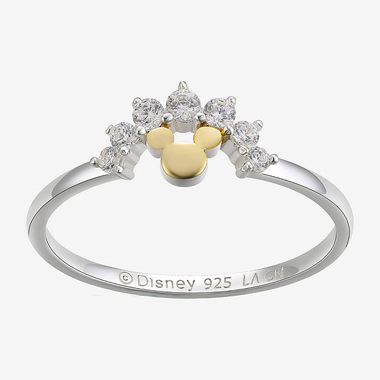 Disney Classics Cubic Zirconia Sterling Silver Mickey Mouse Band