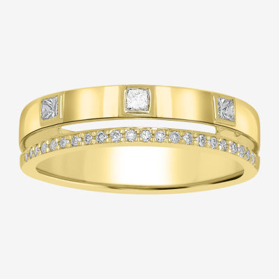 Womens 1/5 CT. Natural White Diamond 14K Gold Delicate Stackable Ring