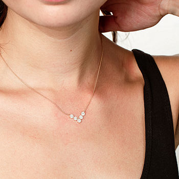 14K V Shaped Diamond Chevron Necklace