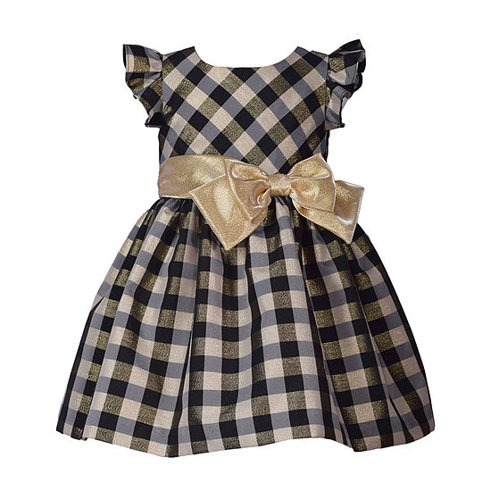 Bonnie Jean Toddler Girls Short Sleeve Flutter Sleeve A-Line Dress