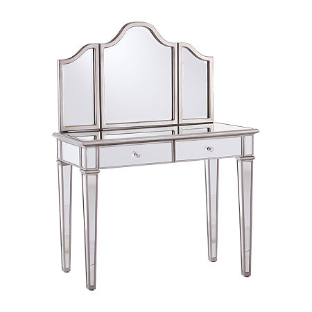 Genhorn 2-pc. Vanity & Stool Set, One Size, Silver