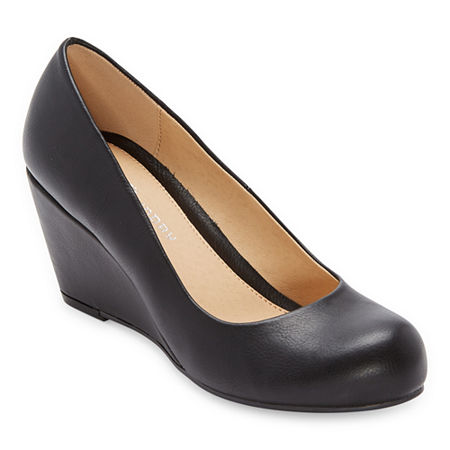 1940s Style Clothing & 40s Fashion CL by Laundry Womens Neena Wedge Heel Pumps 9 Medium Black $35.99 AT vintagedancer.com