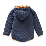 Okie Dokie Toddler Boys Hooded Reversible Midweight Quilted Jacket