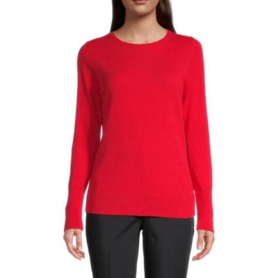 Worthington Womens Crew Neck Long Sleeve Pullover Sweater JCPenney