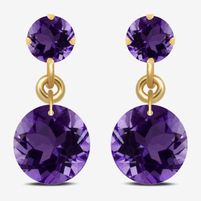 Gemstone 10K Gold Drop Earrings