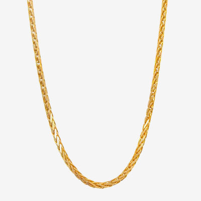 14K Gold Inch Solid Wheat Chain Necklace