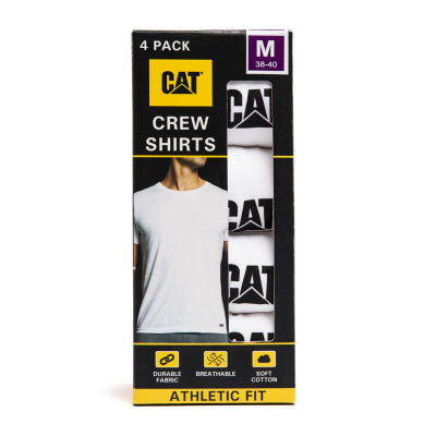 Stafford Heavyweight Mens 4 Pack Short Sleeve Crew Neck T-Shirt | White | Regular Medium | Undershirts T-shirts | Tag Free|Preshrunk|Multi-pack