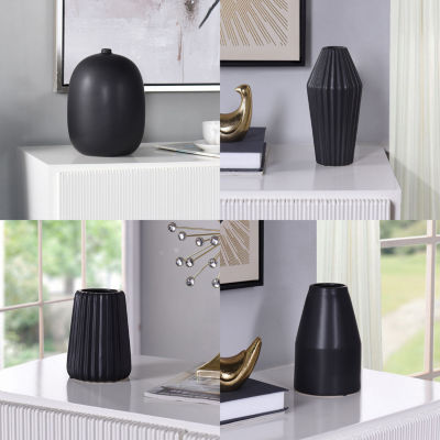 Stylecraft Dann Foley Black Ceramic 4-pc. Vase