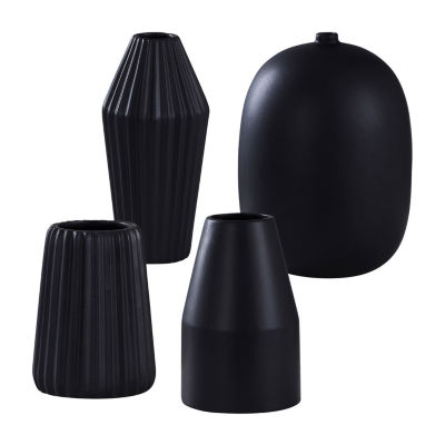 Stylecraft Dann Foley Black Ceramic 4-pc. Vase