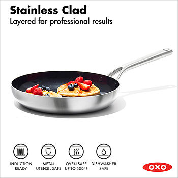 OXO Mira 3-Ply Stainless Steel 12 Frying Pan CC005883-001, Color