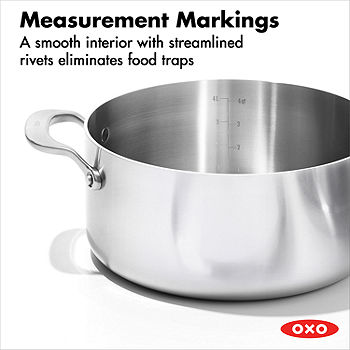 3-Ply Stainless Steel Stock Pot, 12 Quart, Includes Metal Lid, Dishwasher,  Oven Safe, Works on