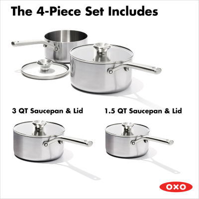 OXO Mira 3-Ply Stainless Steel 2-pc. Frying Pan Set