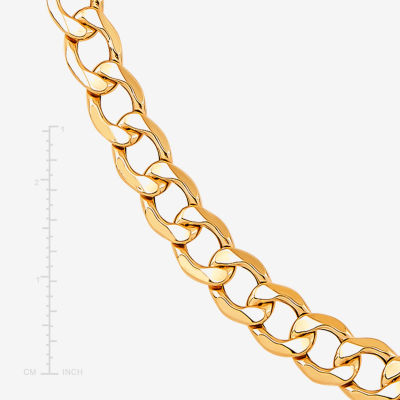 Made in Italy Mens 14K Gold 22 Inch Curb Chain Necklace
